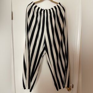 SHEIN Black and White Striped Straight Leg Pants